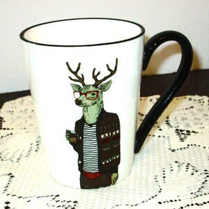 Hipster deer Animal Stoneware Coffee Mug,a Signature